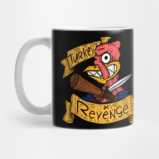 thanksgiving turkey revenge. hand drawn illustration. Mug